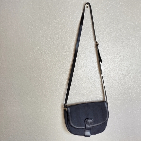 Vintage Fendi S.A.S. pequin ozmu stripe black crossbody bag - Picture 4 of 14